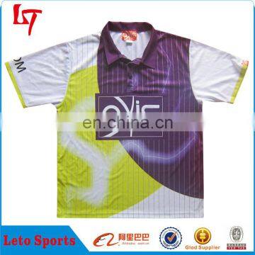 100%polyester sublimation printing dri fit polo shirt with two buttons wholesale