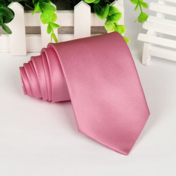 Self-tipping Striped Silk Woven Neckties Silky Finish Red