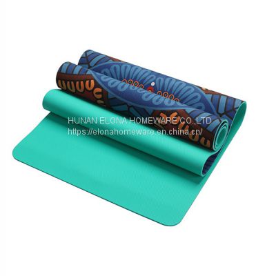 Yoga Mat Print Rubber 100% Natural with Rope Yoga & Pilate Custom