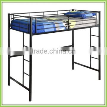 White Metal Frame Single Loft Bed Ladder Bunk High