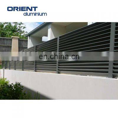 Custom Wood grain Finish Powder Coated Aluminium slat fencing with high quality