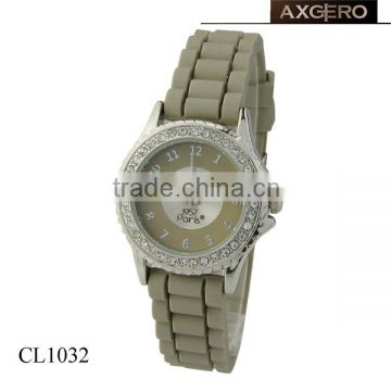 Japan movement slim stone watch for lady