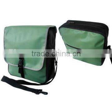 15" laptop 100% waterproof bag green 500D pvc tarpaulin