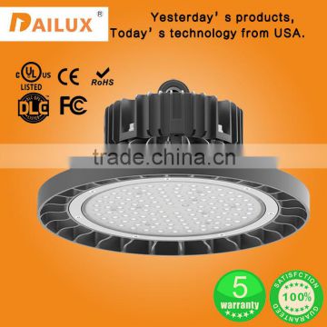 CE DLC UL SAA TUV approved round 150w led high bay light for hid lamp replacement