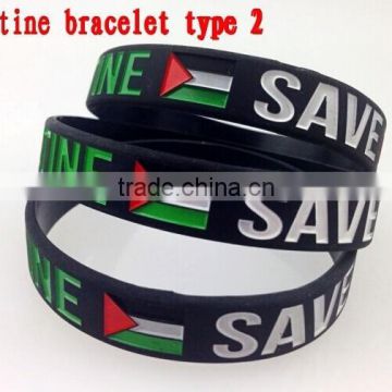 Competitive price and authentic quality Palestine silicon bracelet wrist band ---- DH 17032