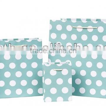 Custom beautiful dot Paper bag with various size and color for sale