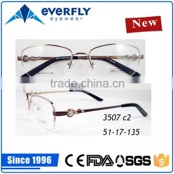 wide temple metal optical frames for women