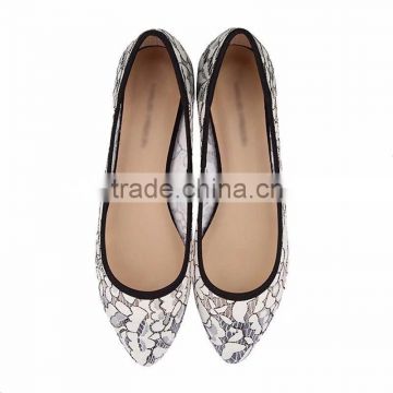 Fashion woman shoes flats for women lace upper ballerina shoes