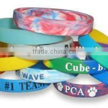 spiral colored light silicone bracelets/wristband