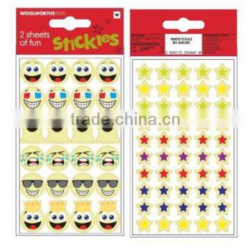 Colorful funny face sticker set