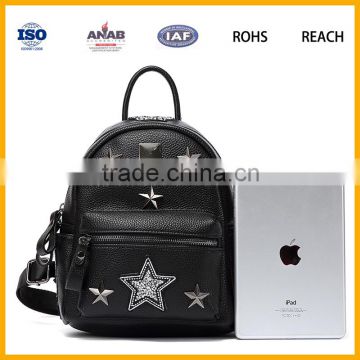 2016 New arrival black promotional wholesale backpack for lady
