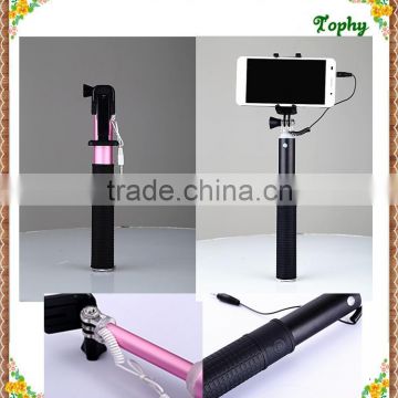 2015 New High-quality Aluminium Alloy Extendable Hand Held Foldable Selfie Stick/Monopod Selfie Stick/Cable Selfie Stick