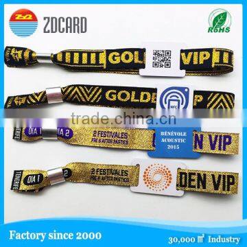 One-Time use QR code nfc fabric woven wristband for events and festival