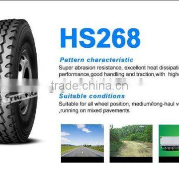 HIGH PERFORMANCE TIRE FOR TRUCKS 10.00R20 HS268 WITH BIG PROMOTION.