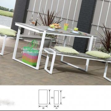 Garden Furniture Bench Chair And Table Aluminum Frame Plastic Wood