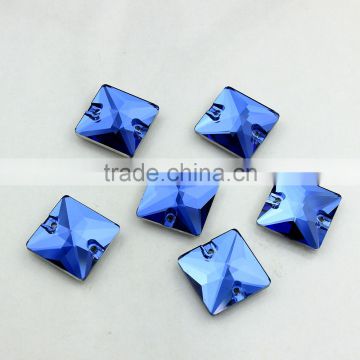 flat back sew on square shape crystal rhinestone for garment accessories