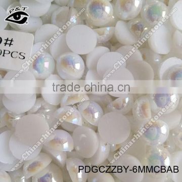 High quality 6MM pearl AB epoxy dome studs for clothing wedding dress decoration