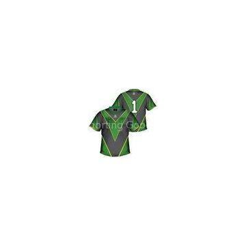Customized Green Football Shirts Round Neck Soccer Team Uniforms Jersey Teamwear