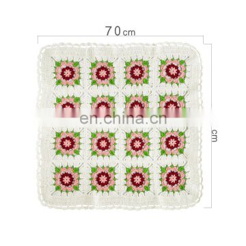 Japanese Style Summer Qualified Home Floral Square Yarn Crochet Blankets