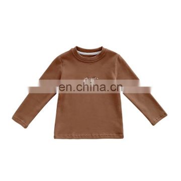 5639 Cross-border direct supply kids girl  long sleeve cotton t shirt
