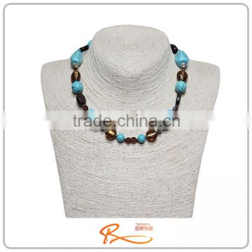 High quality latest design for anniversary blue sapphire beads necklace