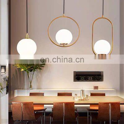 Dining Pendant Light Modern Classic Nordic Round Glass Metal Hanging Ceiling Led Chandelier Pendant Light For Home Decoration