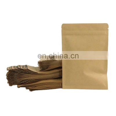 Custom Printed Kraft Paper Bags with Window Stand Up Ziplock Seal Paper Bag Resealable Large Food Storage Pouch