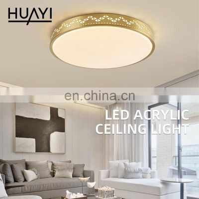 HUAYI Luxury Style Modern Surface Mount Gold Round Shape 18W Dining Room Decoration LED Ceiling Light