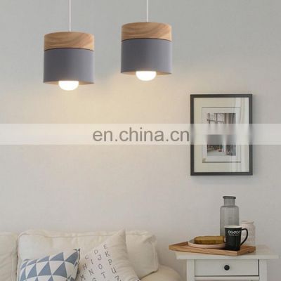 Nordic Minimalist Retro Wood Pendant Light E27 Base Loft Hanging Lamp