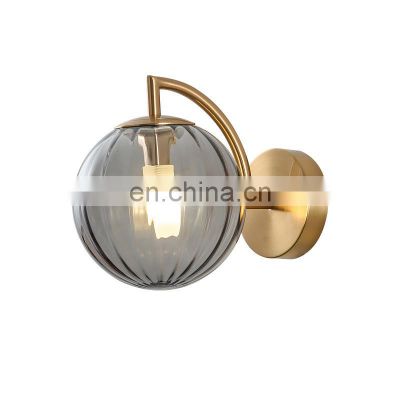 LED Wall Light With Retro Color Glass Lamp Shade Indoor Decoration Bedroom Living Room Sconce