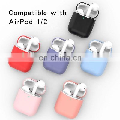 for airpod case silicone cover 2020 Durable soft Full Protective Silicon Case For Airpod 2 with keychain