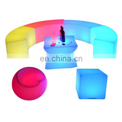 led club furniture nightclub lounge bar furniture couch sofa sets light beach decorations party bar table led chair cube stools