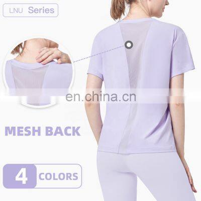 Wholesale High Quality Low OEM MOQ Custom Plain Women T-shirts Plus Size T Shirts with Mesh