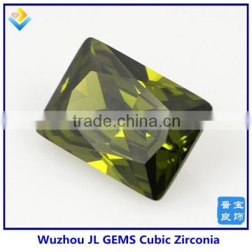 High Quality Synthetic Olivine Rectangle CZ/Cubic Zirconia Gemstone