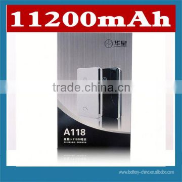 high quality mobile phone power bank 11200mAh Double USB Mobile Phone Power Supply Power Pack A118, High Capacity