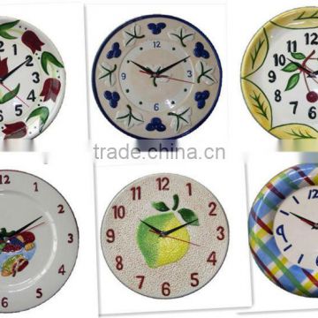 handpanited embossed ceramic clock