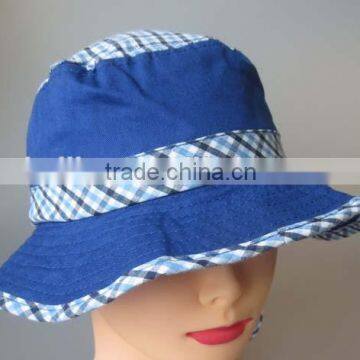 100% cotton fashion popeline bucket hat,check design bucket hat