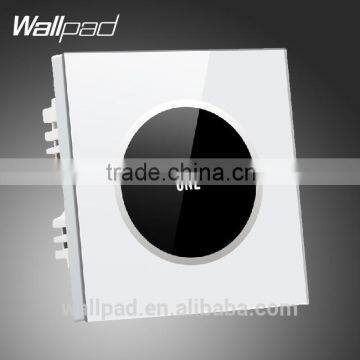 Hot Sales Wallpad Benz LED Light Waterproof UK White Tempered Glass Touch switch 110~250V 1 gang 1 way Touch Light Wall Switch