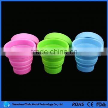 Hot selling food grade silicone folding cup for lady cup