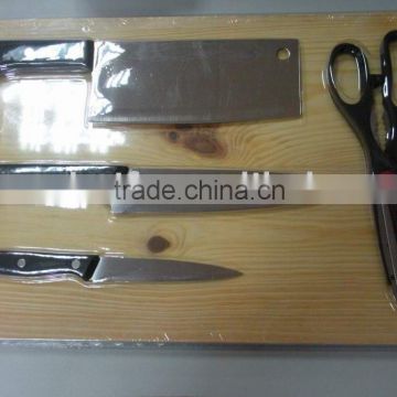 Knife Set -5Pcs With Wooden Cutting Board