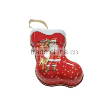 boots shape hanging tin decoration for Christmas gift for Christmas