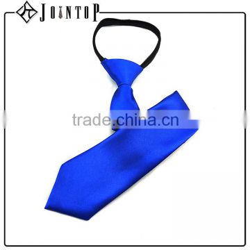 Good quality new style blue man fashion 100% silk zipper tie