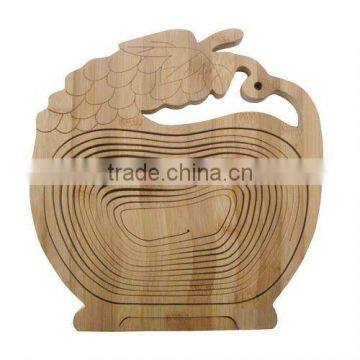 Foldable grapes shaped bamboo fruit basket