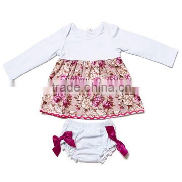 new arrive 0-24 months baby girls 2 pieces sets long sleeve flower print boutique outfits
