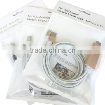 2 in 1 Micro usb/usb MHL HDTV Cable for iphone and samsung 2m