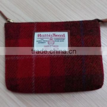 Premium quality check design Harris tweeds pouch series