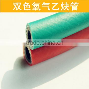 Flexible soft red and green color rubber Twin welding hose for cutting machine 100m
