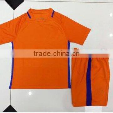 Free shipping to the Netherlands 2016/2017 top quality orange kids football uniform customs child youth Holland soccer jersey