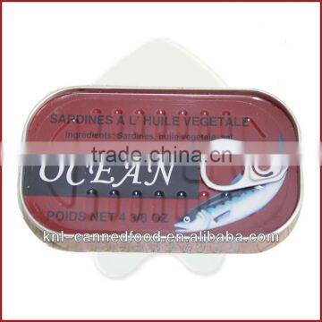 good quality canned sardine in oil 125gX50tins