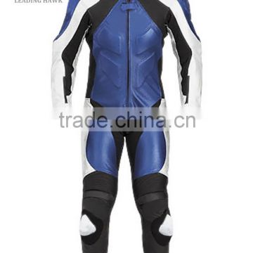 Blue Motocycle Leather Racing Suit
